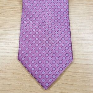 MICHAEL KORS Mens Neck Tie Purple Polka Dot Geo Classic Pointed Silk Blend